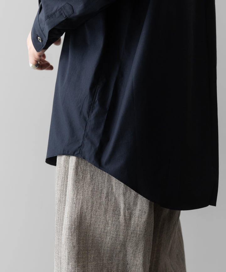 INTÉRIM(インテリム)のVINTAGE COTTON POPLIN L/S REGULAR COLLAR SHIRT - D.BLUEの公式通販サイトsession福岡セレクトショップ