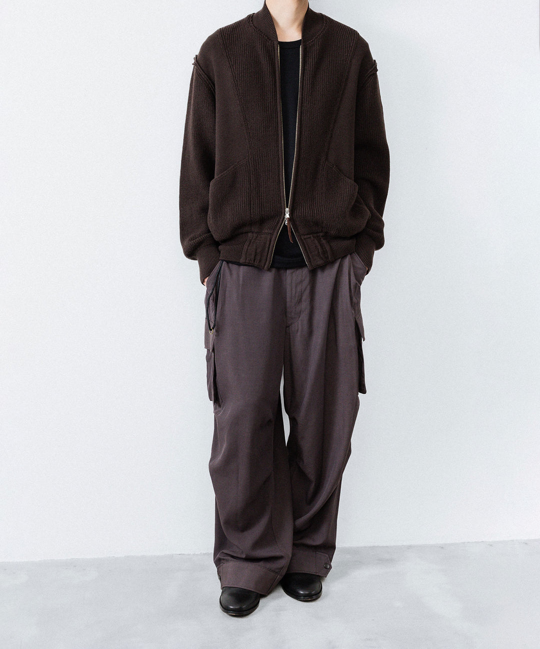 ANTHEM A アンセムエー BULKY WOOL KNIT ZIP BLOUSONのBROWN 公式通販サイトsession福岡セレクトショップ