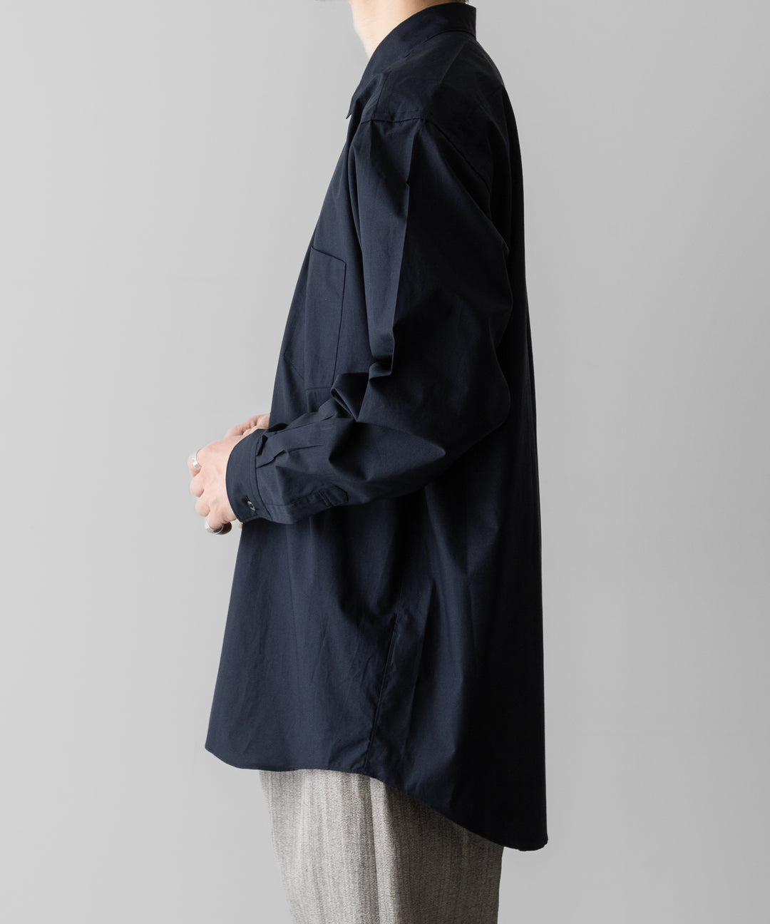 INTÉRIM(インテリム)のVINTAGE COTTON POPLIN L/S REGULAR COLLAR SHIRT - D.BLUEの公式通販サイトsession福岡セレクトショップ