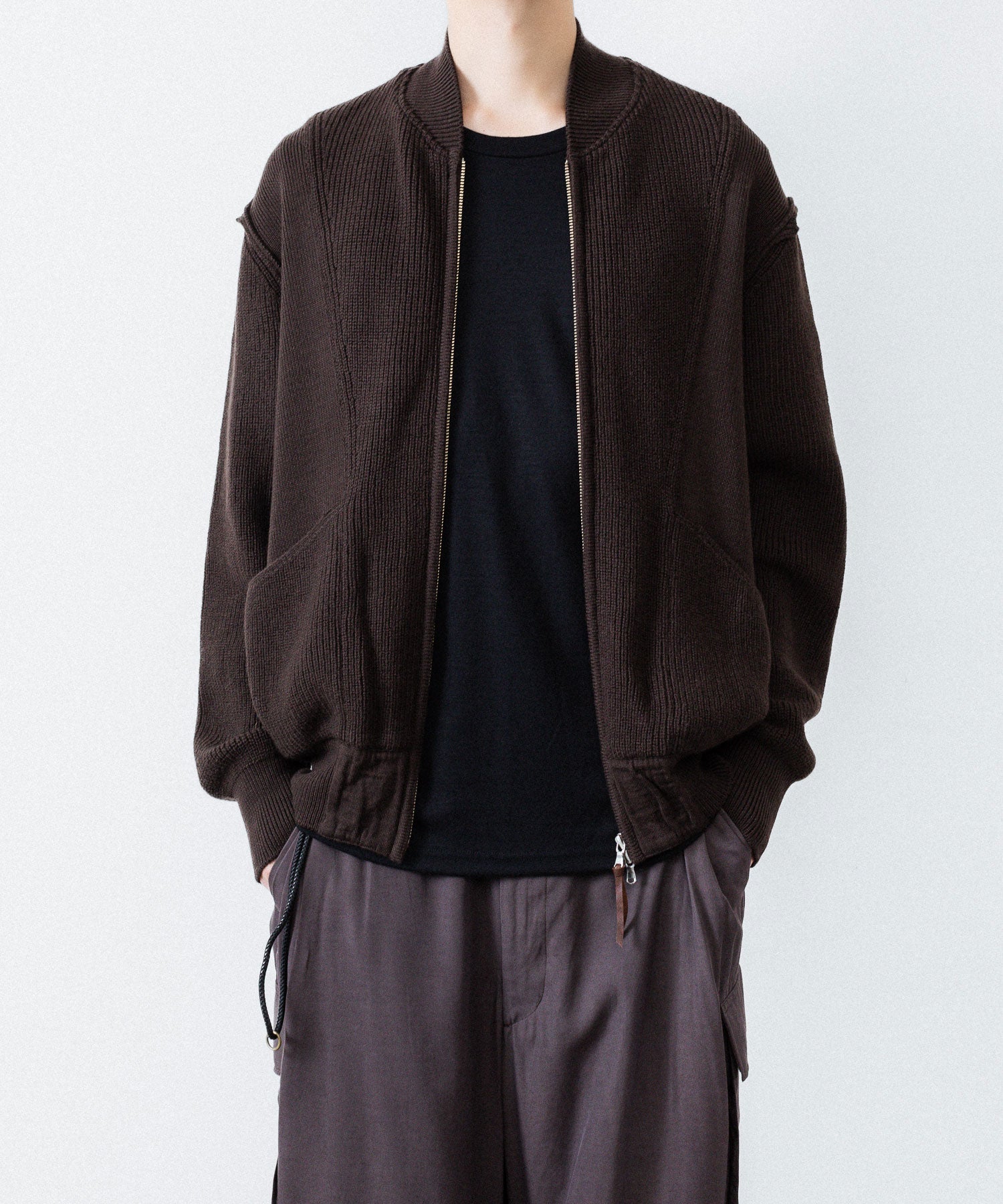 ANTHEM A アンセムエー BULKY WOOL KNIT ZIP BLOUSONのBROWN 公式通販サイトsession福岡セレクトショップ