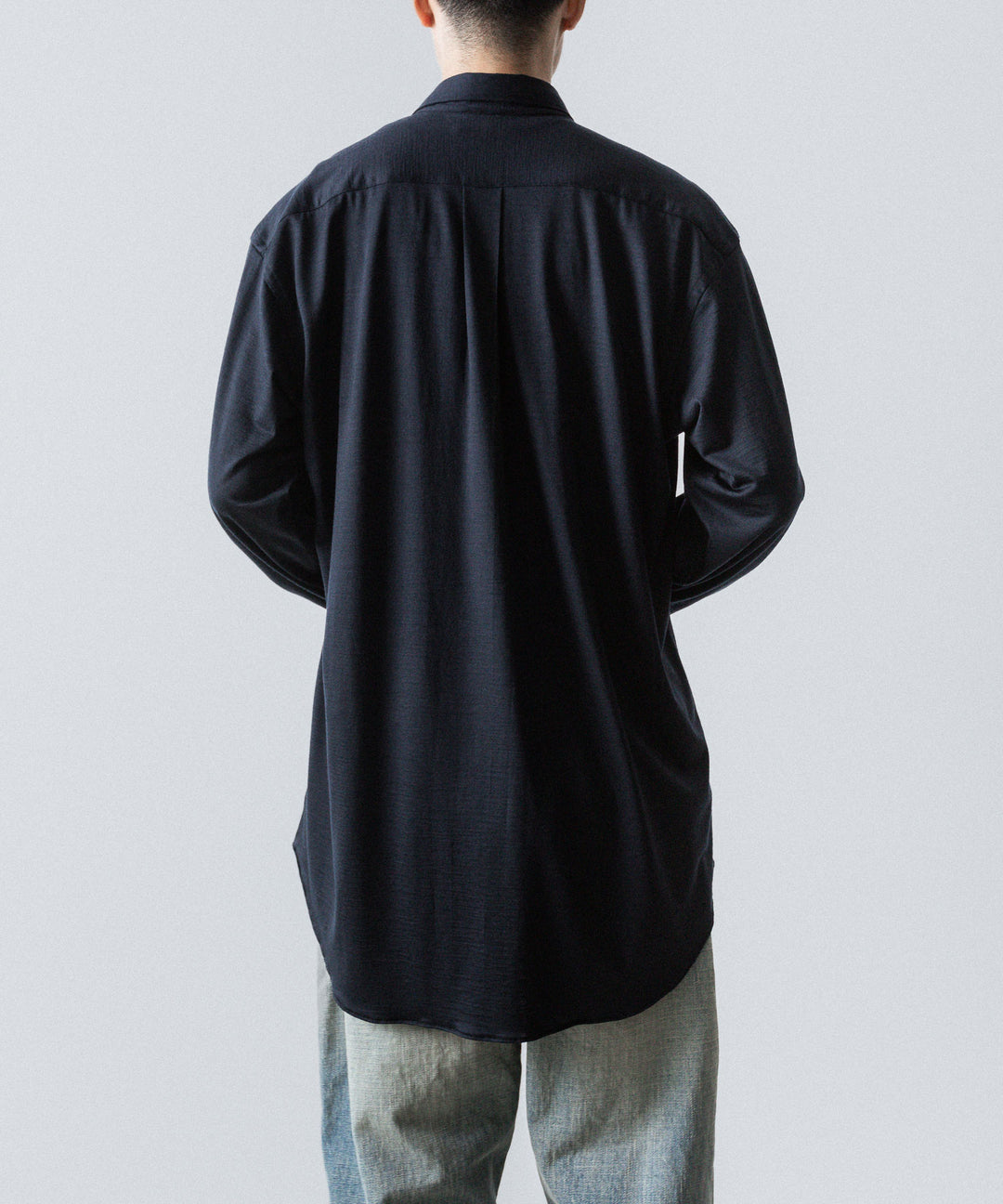 INTÉRIM インテリムのEXTRA FINE MERINO WOOL JERSEY L/S REGULAR COLLAR SHIRTのD.NAVY公式通販サイトsession福岡セレクトショップ