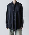 【INTÉRIM】    EXTRA FINE MERINO WOOL JERSEY L/S REGULAR COLLAR SHIRT - D.NAVY