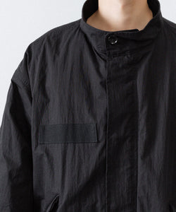ANTHEM A / アンセムエー】NYLON COTTON MILITARY OVER COAT - BLACK