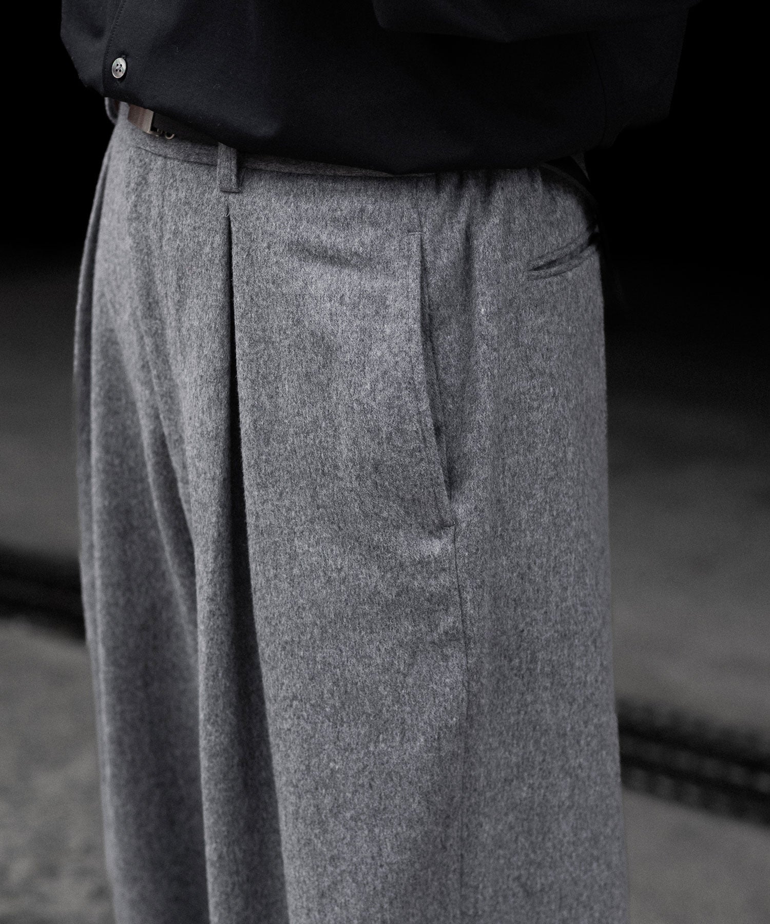 ssstein / シュタイン】W/CA BEAVER EASY WIDE TROUSERS - GREY | 公式