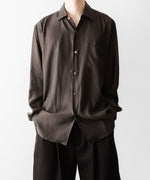 画像をギャラリービューアに読み込む, 【ssstein】CUPRO TWILL OVERSIZED LS SHIRT - DARK BROWN
