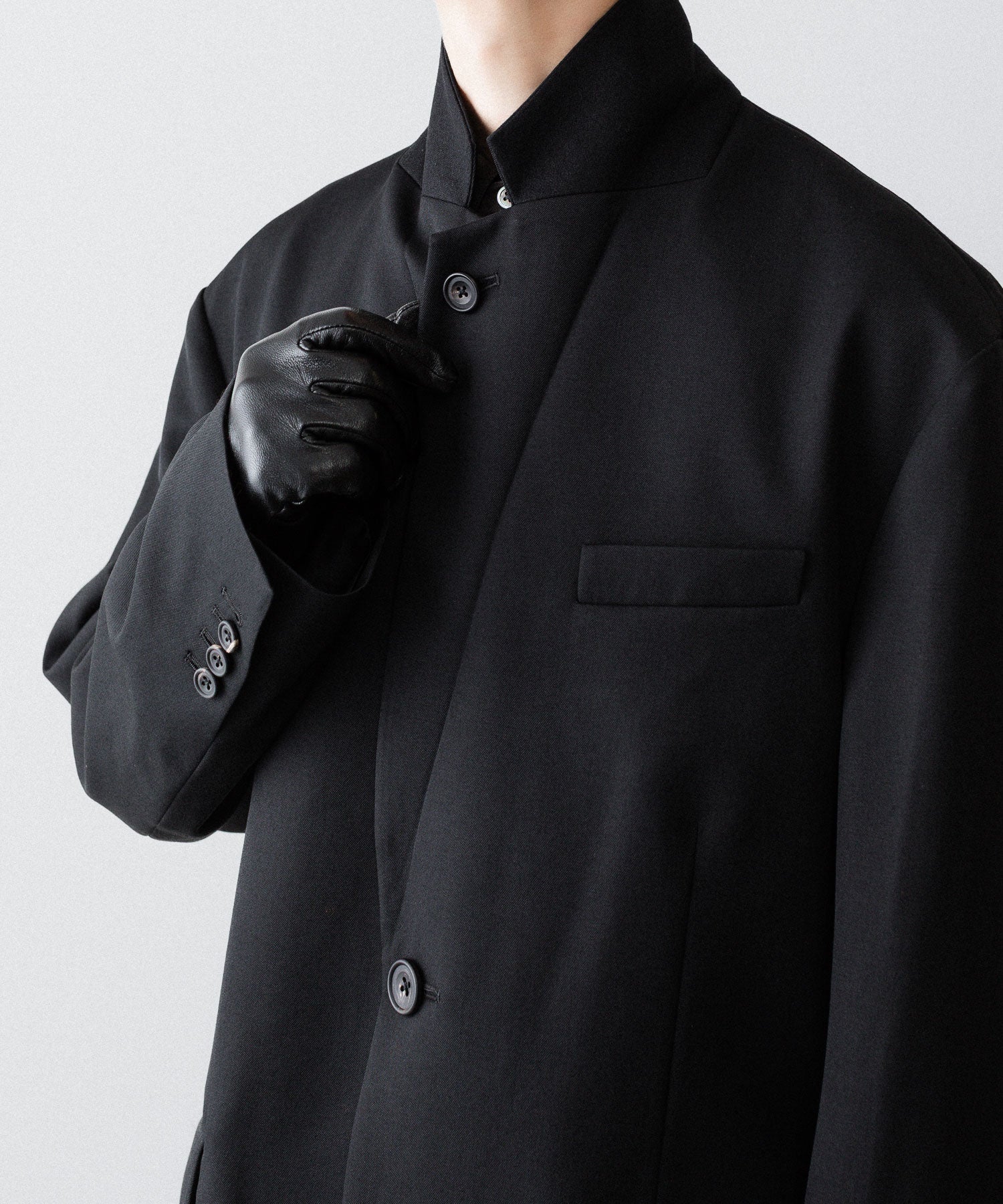 ssstein(シュタイン)のOVERSIZED SINGLE BREASTED JACKET (2/60 WOOL GABARDINE) - BLACKの公式通販サイトsession福岡セレクトショップ