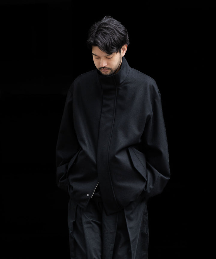 stein(シュタイン)の23AWコレクションMELTON STAND COLLAR ZIP SHORT JACKETのBLACK sessionセッション福岡セレクトショップ 公式通販サイト