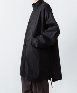 ANTHEM A / アンセムエー】NYLON COTTON MILITARY OVER COAT - BLACK