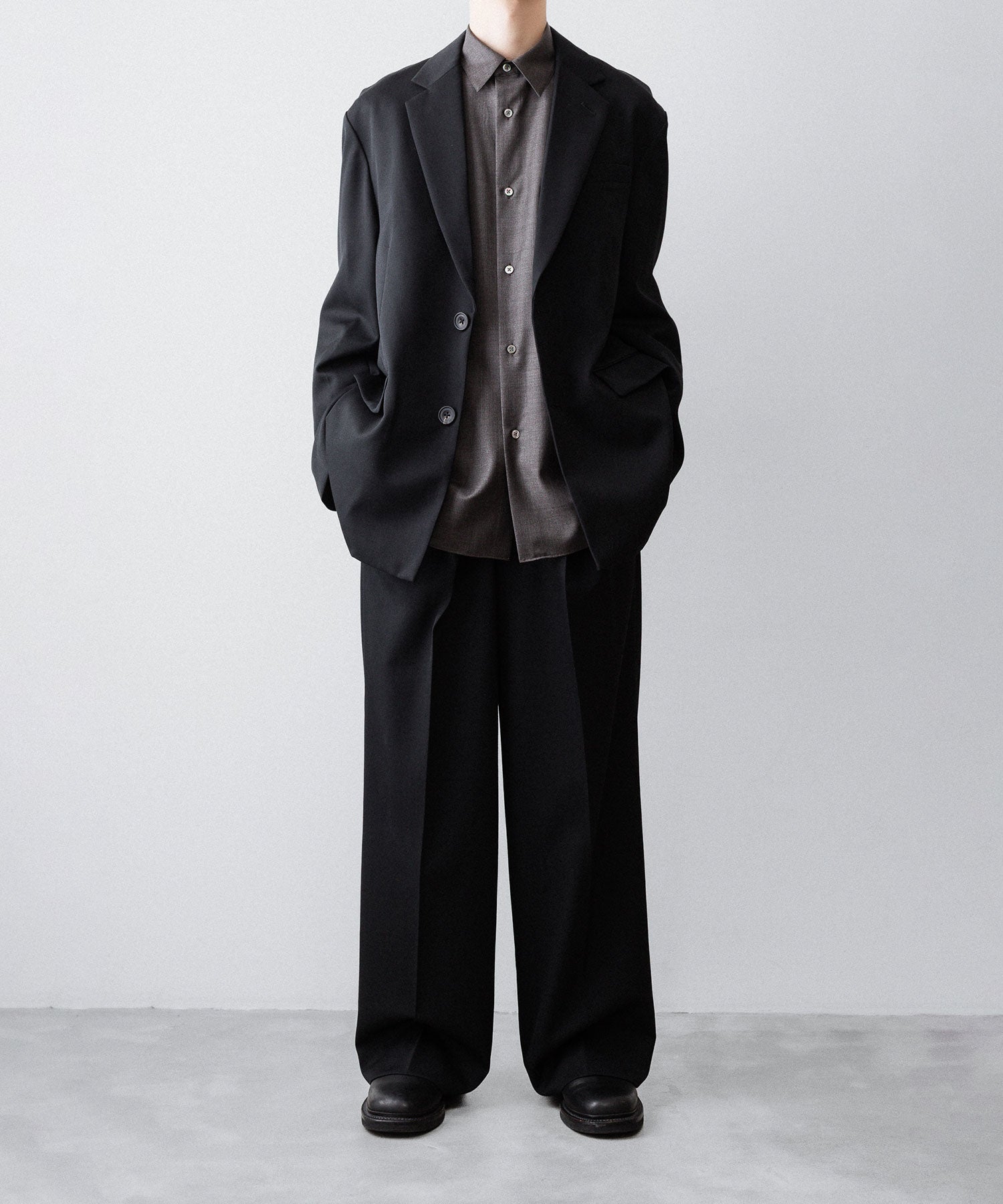 ssstein(シュタイン)のOVERSIZED SINGLE BREASTED JACKET (2/60 WOOL GABARDINE) - BLACKの公式通販サイトsession福岡セレクトショップ