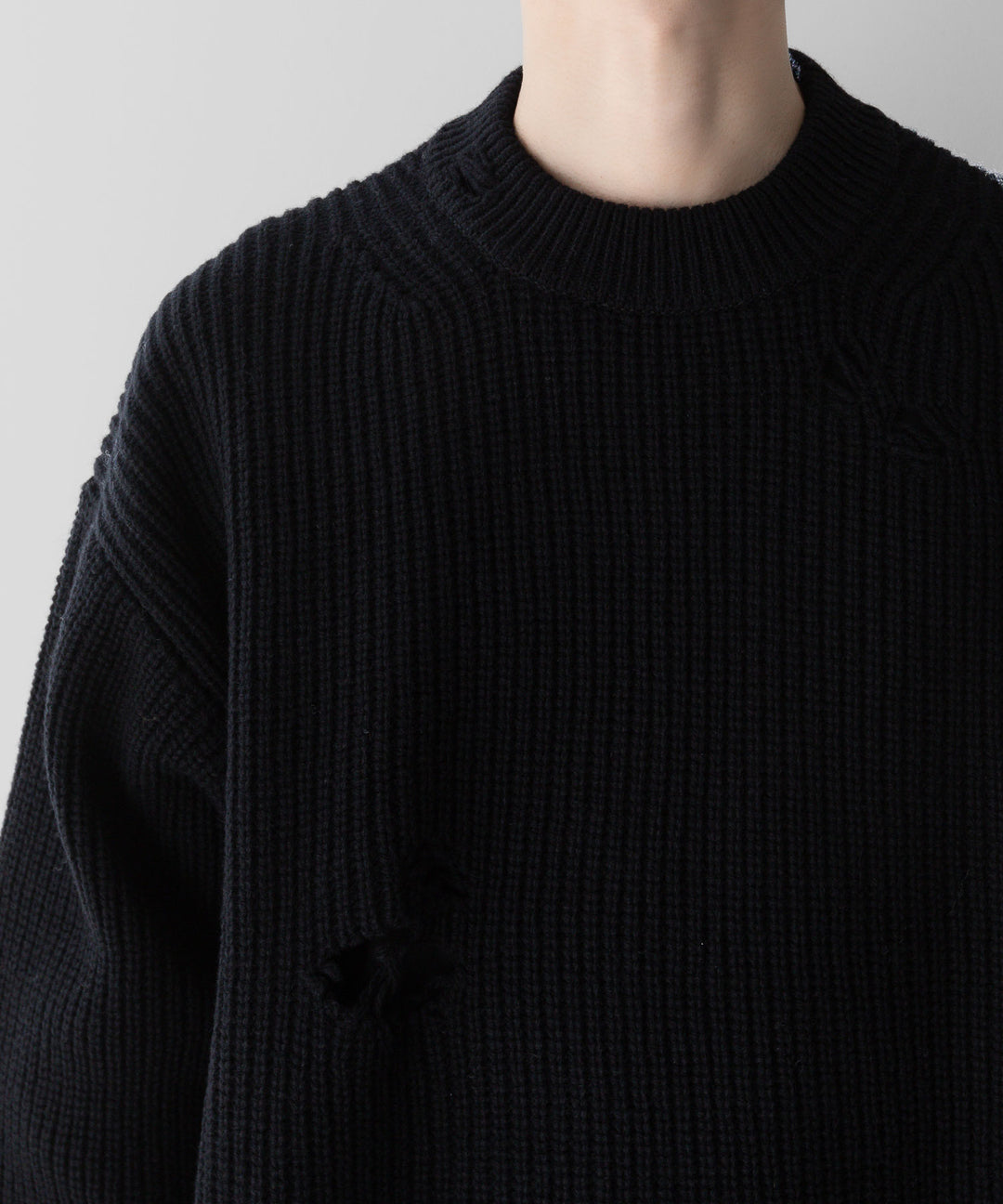 stein(シュタイン)の24SSコレクションMILLED DAMAGE KNIT LSのBLACK 公式通販サイトsession福岡セレクトショップ