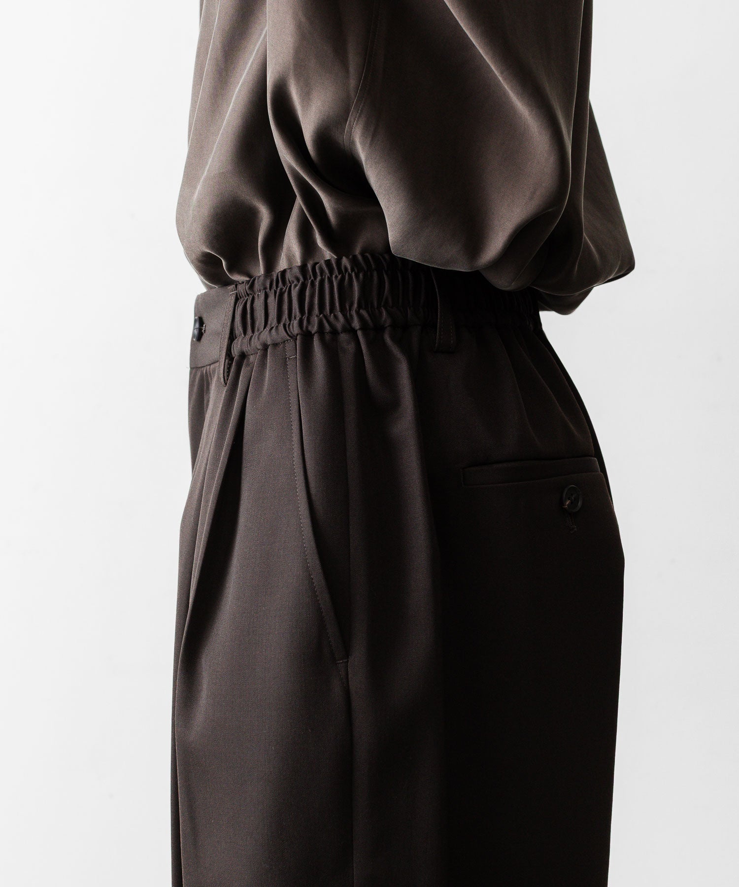 ssstein / シュタイン】WIDE EASY SHORT TROUSERS - DARK BROWN | 公式
