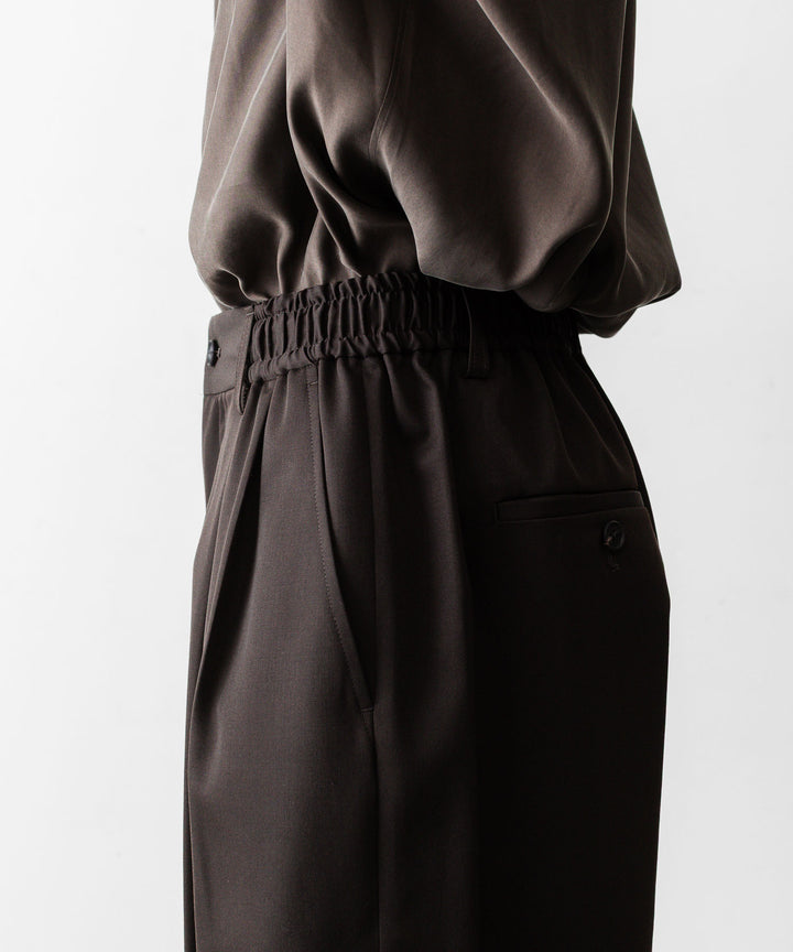 【ssstein】 WIDE EASY SHORT TROUSERS - DARK BROWN