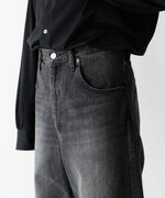 画像をギャラリービューアに読み込む, ssstein(シュタイン)のWIDE DENIM JEANS - BLACKの公式通販サイトsession福岡セレクトショップ
