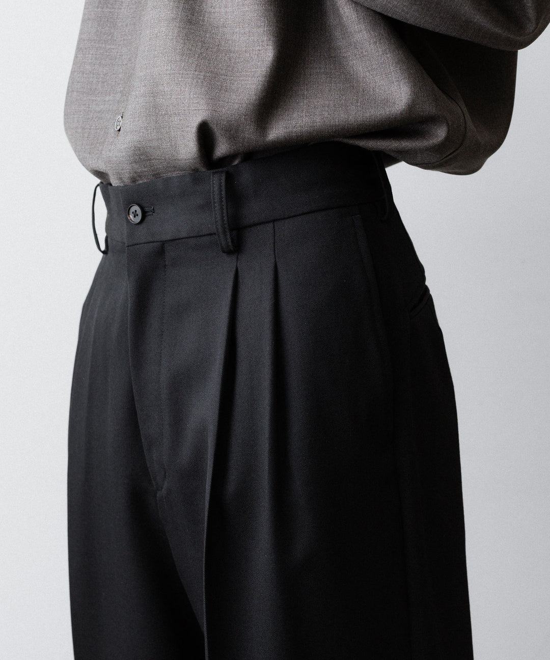 ssstein(シュタイン)のLONG WIDE TROUSERS (2/60 WOOL GABARDINE) - BLACKの公式通販サイトsession福岡セレクトショップ