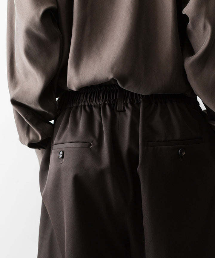 【ssstein】 WIDE EASY SHORT TROUSERS - DARK BROWN