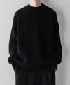 【stein】MILLED DAMAGE KNIT LS - BLACK