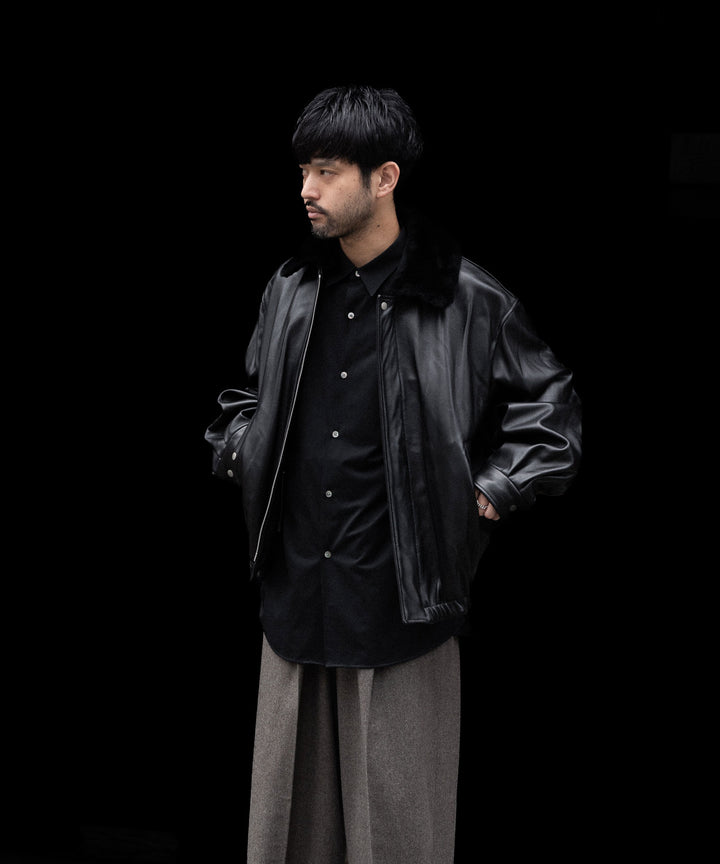 ssstein(シュタイン)のMOUTON COLLAR SHEEP LEATHER ZIP JACKET - BLACKの公式通販サイトsession福岡セレクトショップ