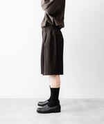 画像をギャラリービューアに読み込む, 【ssstein】 WIDE EASY SHORT TROUSERS - DARK BROWN
