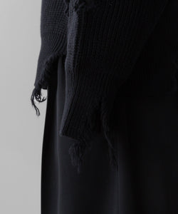 stein(シュタイン)の24SSコレクションMILLED DAMAGE KNIT LSのBLACK 公式通販サイトsession福岡セレクトショップ