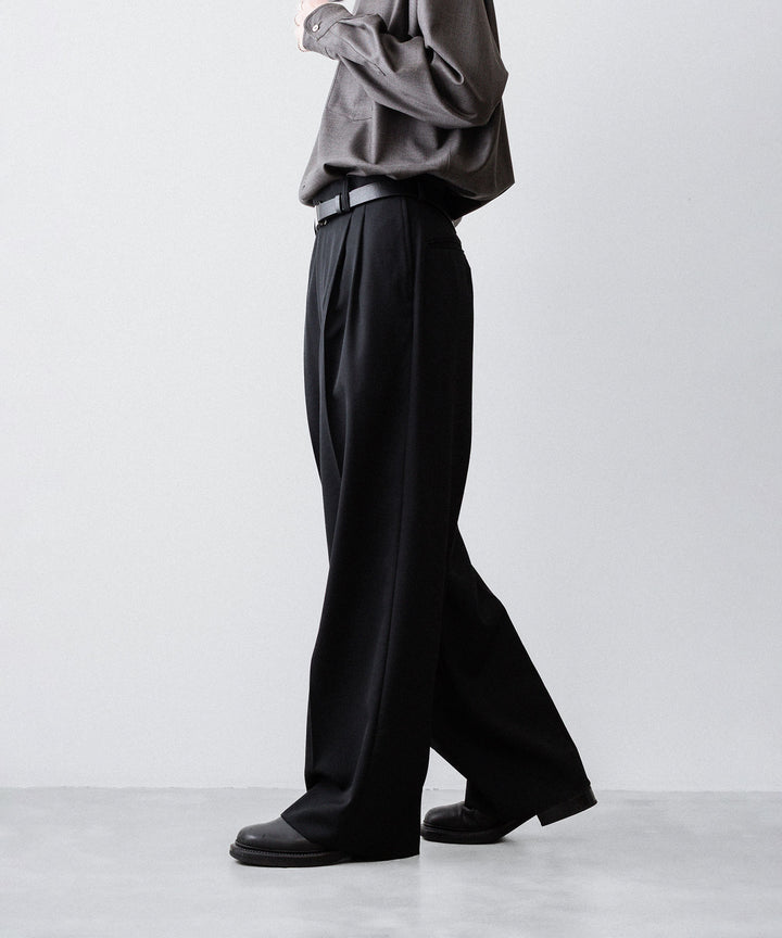 ssstein(シュタイン)のLONG WIDE TROUSERS (2/60 WOOL GABARDINE) - BLACKの公式通販サイトsession福岡セレクトショップ