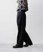 画像をギャラリービューアに読み込む, ssstein(シュタイン)のLONG WIDE TROUSERS (2/60 WOOL GABARDINE) - BLACKの公式通販サイトsession福岡セレクトショップ
