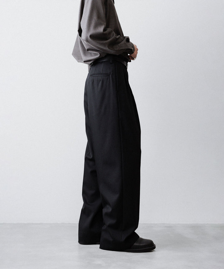 ssstein(シュタイン)のLONG WIDE TROUSERS (2/60 WOOL GABARDINE) - BLACKの公式通販サイトsession福岡セレクトショップ
