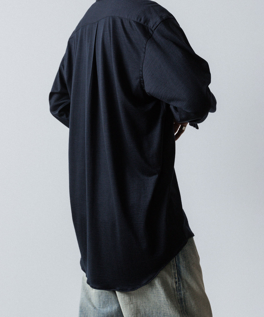 INTÉRIM インテリムのEXTRA FINE MERINO WOOL JERSEY L/S REGULAR COLLAR SHIRTのD.NAVY公式通販サイトsession福岡セレクトショップ