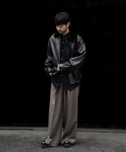 シュタインMOUTON COLLAR SHEEP LEATHER JACKET ssstein(シュタイン)/MOUTON COLLAR SHEEP LEATHER ZIP JACKET/BLACK
