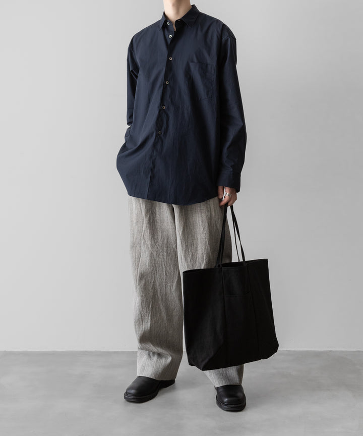 INTÉRIM(インテリム)のVINTAGE COTTON POPLIN L/S REGULAR COLLAR SHIRT - D.BLUEの公式通販サイトsession福岡セレクトショップ