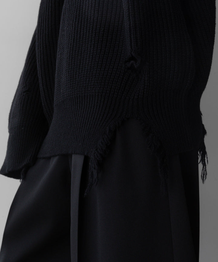 stein(シュタイン)の24SSコレクションMILLED DAMAGE KNIT LSのBLACK 公式通販サイトsession福岡セレクトショップ