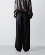 画像をギャラリービューアに読み込む, ssstein(シュタイン)のLONG WIDE TROUSERS (2/60 WOOL GABARDINE) - BLACKの公式通販サイトsession福岡セレクトショップ
