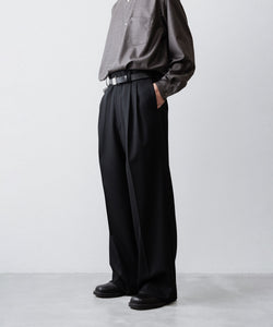 ssstein / シュタイン】LONG WIDE TROUSERS (2/60 WOOL GABARDINE
