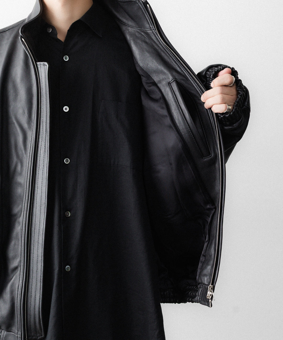 ssstein(シュタイン)のSHEEP LEATHER STAND COLLAR JACKET - BLACKの公式通販サイトsession福岡セレクトショップ