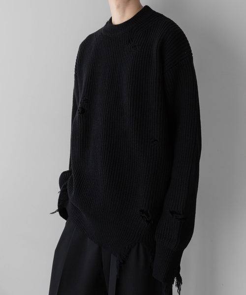 stein / シュタイン】MILLED DAMAGE KNIT LS - BLACK | 公式通販サイト 