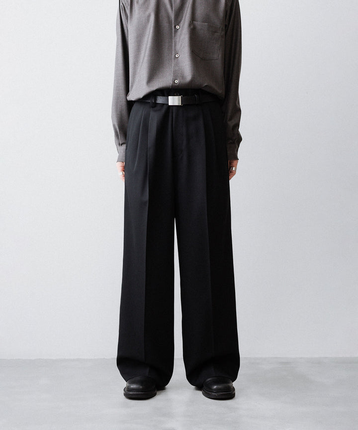 ssstein(シュタイン)のLONG WIDE TROUSERS (2/60 WOOL GABARDINE) - BLACKの公式通販サイトsession福岡セレクトショップ