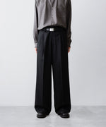 画像をギャラリービューアに読み込む, ssstein(シュタイン)のLONG WIDE TROUSERS (2/60 WOOL GABARDINE) - BLACKの公式通販サイトsession福岡セレクトショップ
