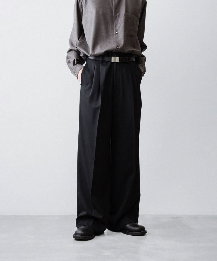 ssstein(シュタイン)のLONG WIDE TROUSERS (2/60 WOOL GABARDINE) - BLACKの公式通販サイトsession福岡セレクトショップ