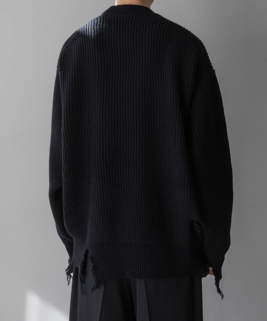 stein(シュタイン)の24SSコレクションMILLED DAMAGE KNIT LSのBLACK 公式通販サイトsession福岡セレクトショップ
