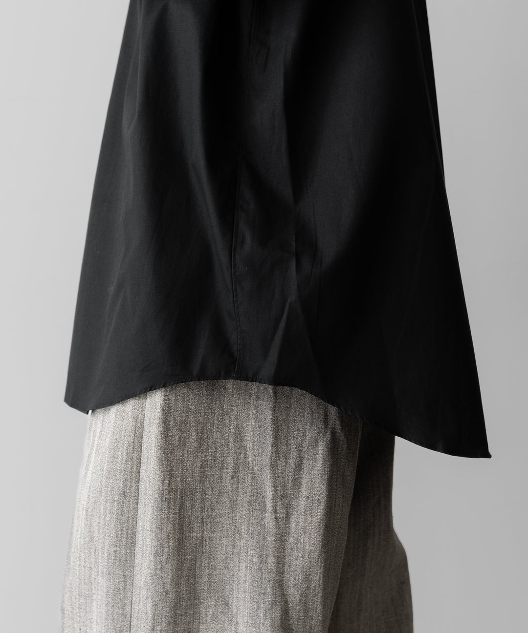 【INTÉRIM】    VINTAGE COTTON POPLIN L/S REGULAR COLLAR SHIRT - BLACK