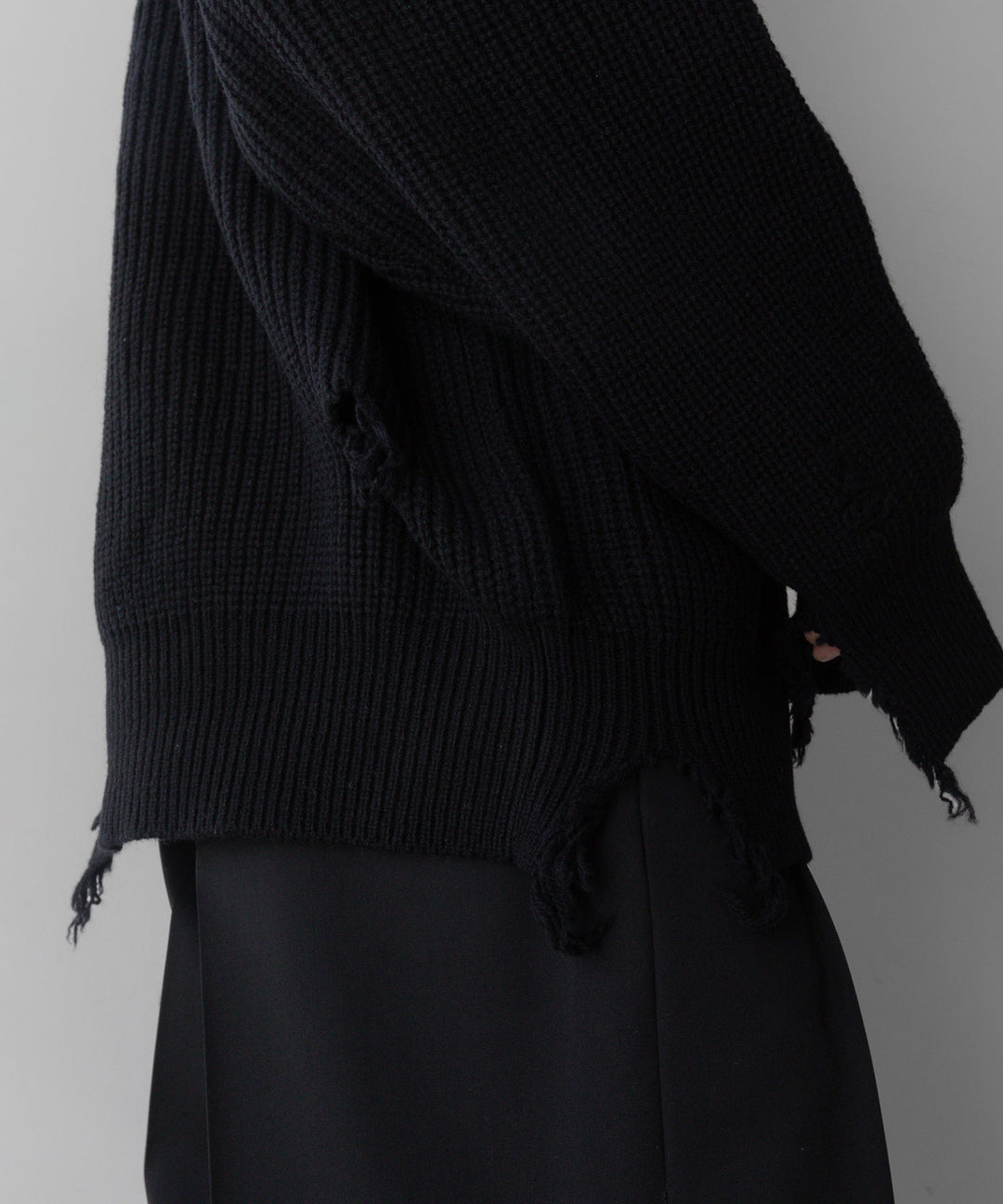 stein(シュタイン)の24SSコレクションMILLED DAMAGE KNIT LSのBLACK 公式通販サイトsession福岡セレクトショップ