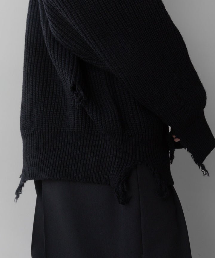 stein(シュタイン)の24SSコレクションMILLED DAMAGE KNIT LSのBLACK 公式通販サイトsession福岡セレクトショップ