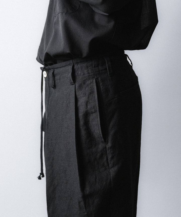phebus- フィーバスのWOOL LINEN WIDE TAPERED PANTSのBLACK公式通販サイトsession福岡セレクトショップ