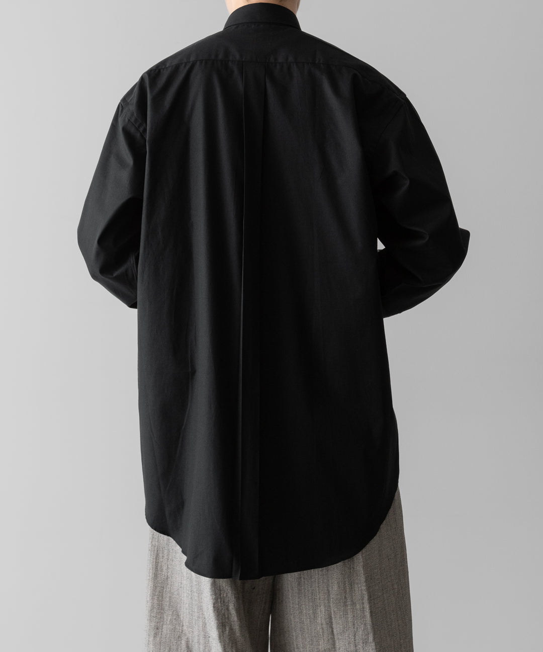 【INTÉRIM】    VINTAGE COTTON POPLIN L/S REGULAR COLLAR SHIRT - BLACK