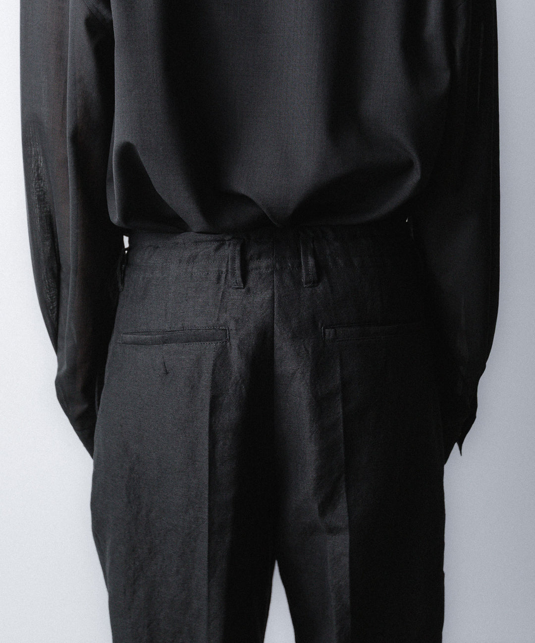 phebus- フィーバスのWOOL LINEN WIDE TAPERED PANTSのBLACK公式通販サイトsession福岡セレクトショップ