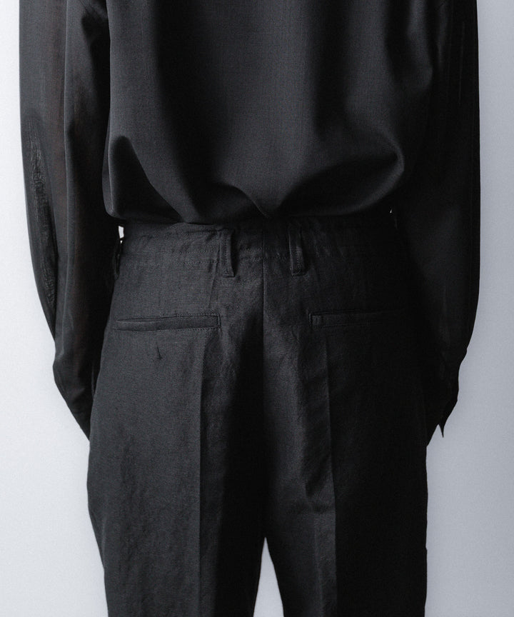 phebus- フィーバスのWOOL LINEN WIDE TAPERED PANTSのBLACK公式通販サイトsession福岡セレクトショップ