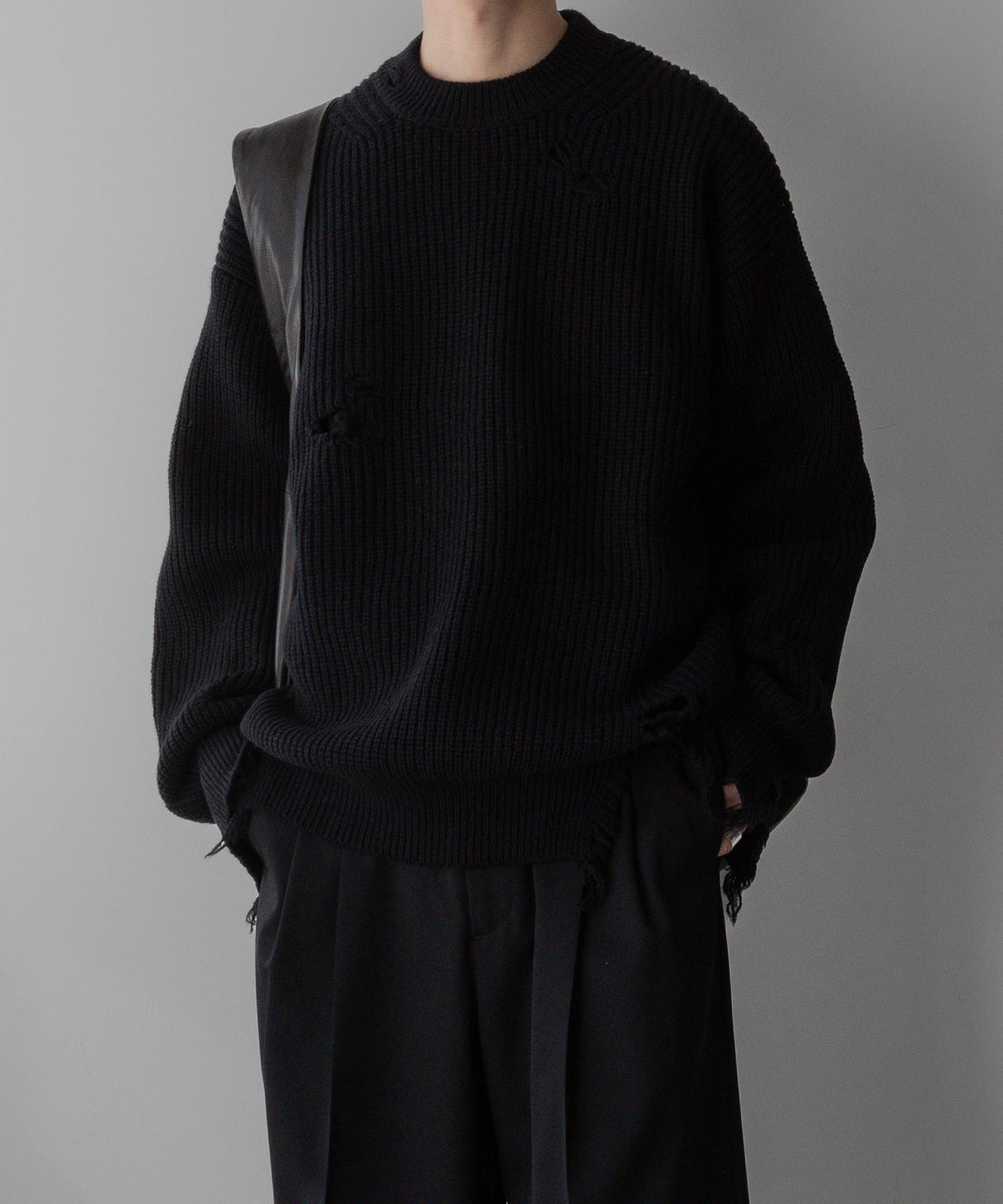 stein(シュタイン)の24SSコレクションMILLED DAMAGE KNIT LSのBLACK 公式通販サイトsession福岡セレクトショップ