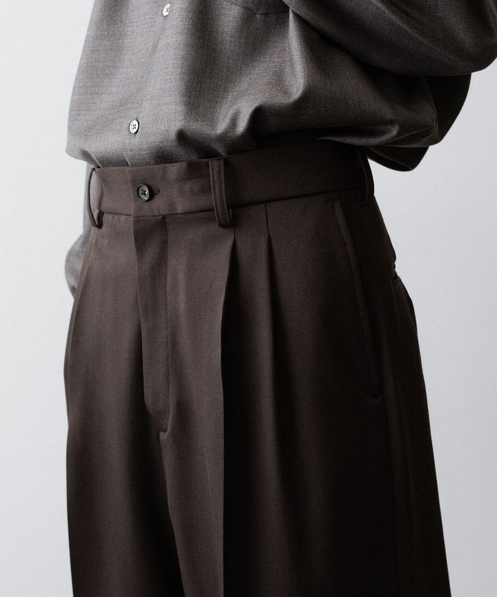 ssstein(シュタイン)のLONG WIDE TROUSERS (2/60 WOOL GABARDINE) - MILITARY KHAKIの公式通販サイトsession福岡セレクトショップ