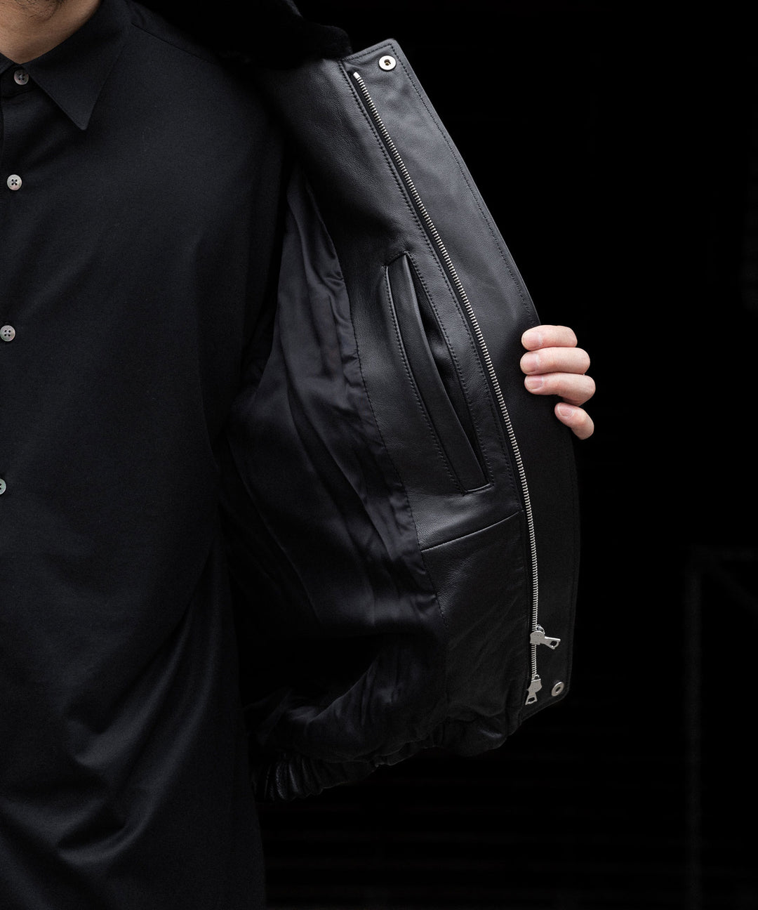 ssstein(シュタイン)のMOUTON COLLAR SHEEP LEATHER ZIP JACKET - BLACKの公式通販サイトsession福岡セレクトショップ