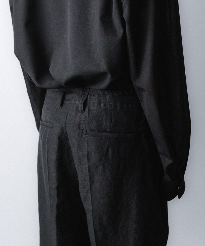 phebus- フィーバスのWOOL LINEN WIDE TAPERED PANTSのBLACK公式通販サイトsession福岡セレクトショップ