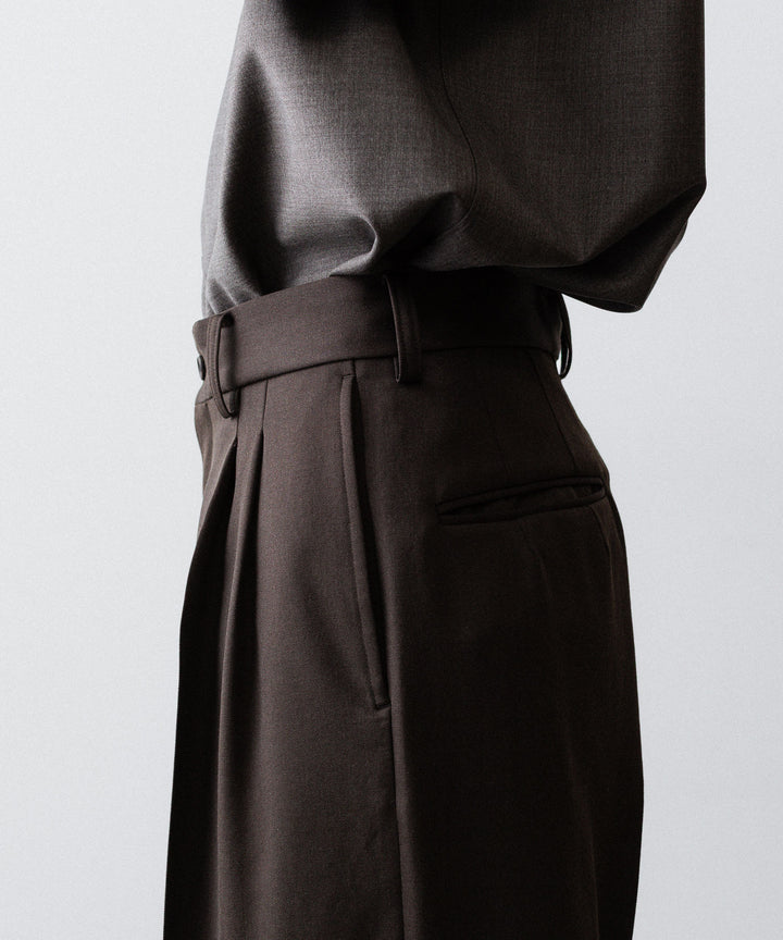 ssstein(シュタイン)のLONG WIDE TROUSERS (2/60 WOOL GABARDINE) - MILITARY KHAKIの公式通販サイトsession福岡セレクトショップ
